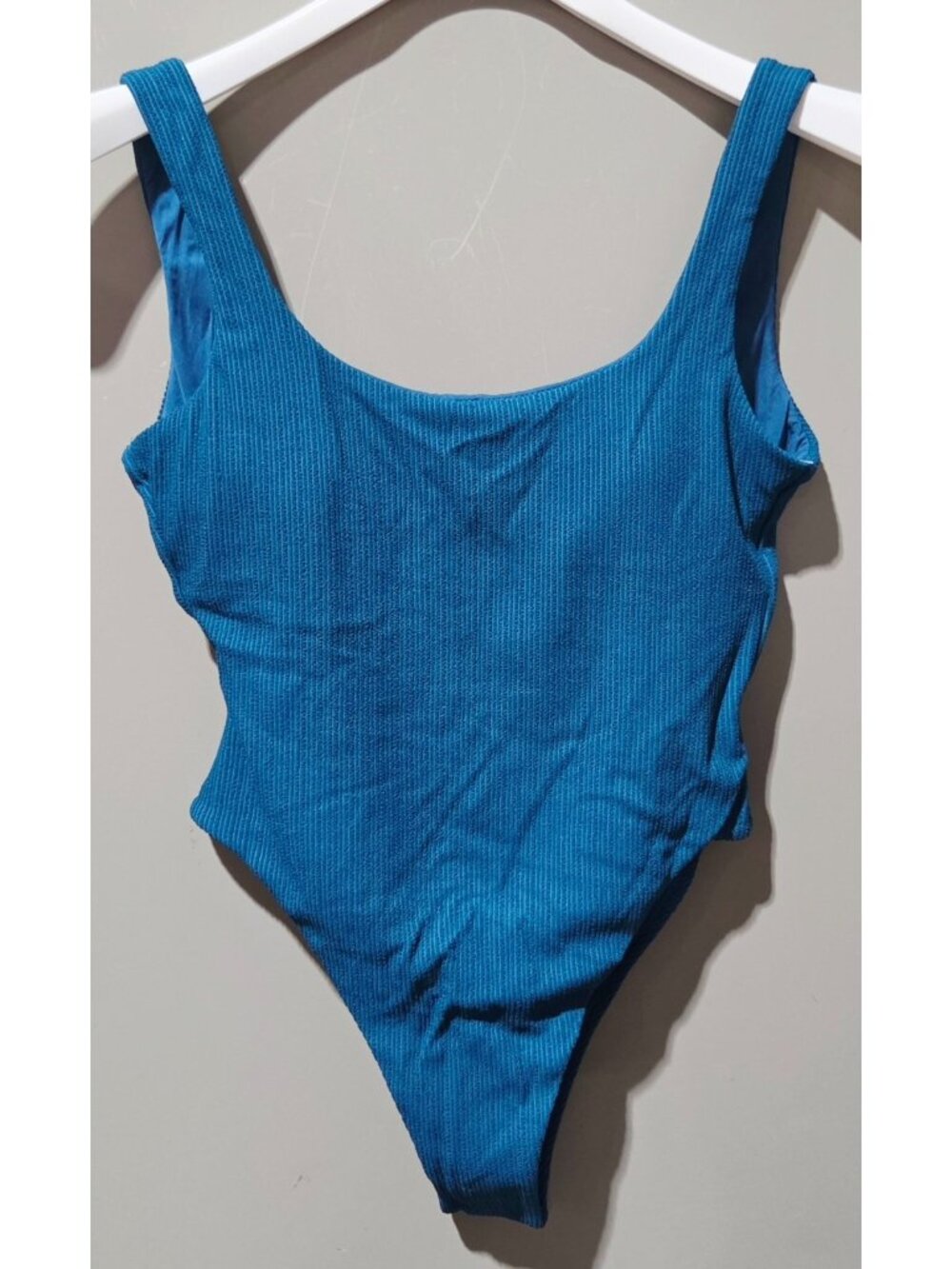 Vitamin A Dark Teal Ripple Textured Scoop Neck 1 Piece Swimsuit -- Size XXL 20